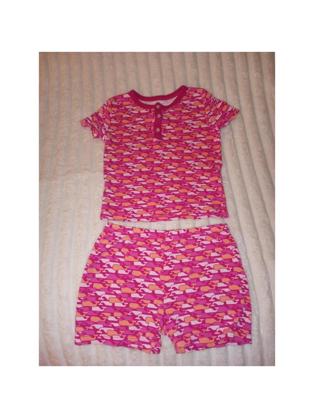 Vineyard Vines Pajamas Set Girls Size 5 Short Sleeve Shirt Shorts Set